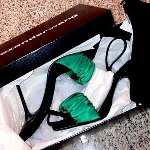 2021 Alexander Wang
Julie Satin Scrunchie Slingback Sandals size 40